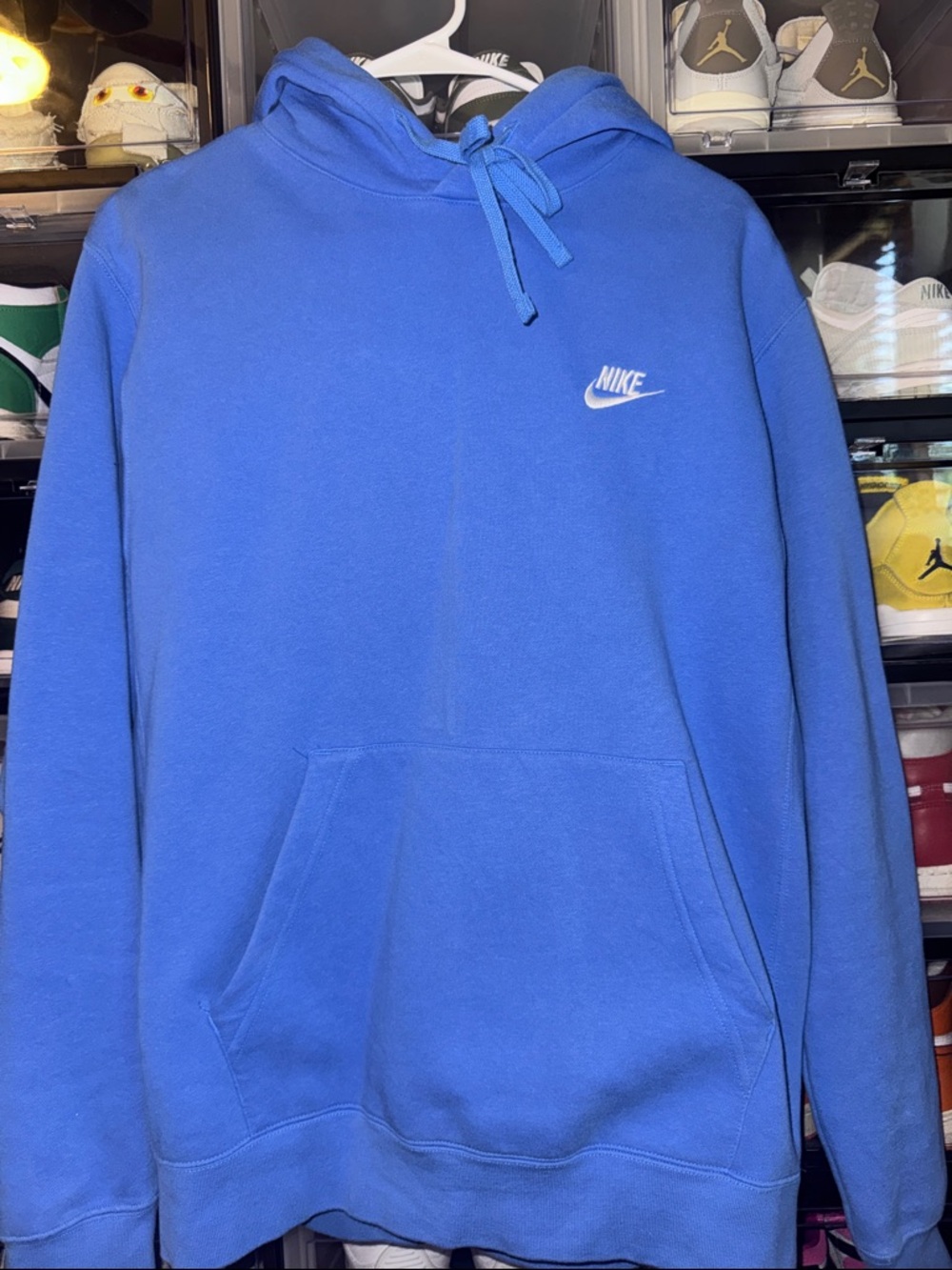 Nike Royal Blue Pullover Hoodie with White Swoosh